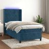 Box spring postel s matrací a LED 90x200 cm samet [3139423] (Barva Černá)