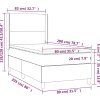 Box spring postel s matrací a LED 80x200 cm samet [3139414] (Barva Růžová)