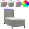 Box spring postel s matrací a LED 80x200 cm samet [3139414] (Barva Růžová)
