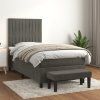 Box spring postel s matrací 80 x 200 cm samet [3137930] (Barva Tmavě šedá)