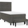 Box spring postel s matrací 80 x 200 cm samet [3137930] (Barva Tmavě šedá)