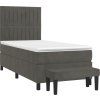 Box spring postel s matrací 80 x 200 cm samet [3137930] (Barva Tmavě šedá)