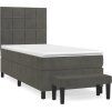 Box spring postel s matrací 90x190 cm samet [3137816] (Barva Tmavě šedá)