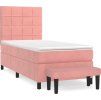 Box spring postel s matrací 90x190 cm samet [3137816] (Barva Tmavě šedá)
