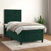 Box spring postel s matrací 80 x 200 cm samet [3143052] (Barva Tmavě zelená)