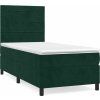 Box spring postel s matrací 80 x 200 cm samet [3143052] (Barva Tmavě zelená)