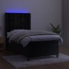 Box spring postel s matrací a LED 80x200 cm samet [3139773] (Barva Tmavě moddrá)