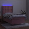 Box spring postel s matrací a LED 80x200 cm samet [3139773] (Barva Tmavě moddrá)