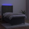 Box spring postel s matrací a LED 80x200 cm samet [3139773] (Barva Tmavě moddrá)
