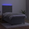 Box spring postel s matrací a LED 90x200 cm samet [3136043] (Barva Černá)