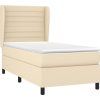Box spring postel s matrací 90x200 cm textil [3128018] (Barva Krémová)