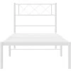 Kovový rám postele s čelem 90 x 190 cm [372318] (Barva Bílá)