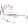 Kovový rám postele s čelem 90 x 190 cm [372318] (Barva Bílá)