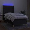 Box spring postel s matrací a LED 80 x 200 cm textil [3138991] (Barva Černá)