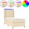Box spring postel s matrací a LED 80 x 200 cm textil [3138991] (Barva Černá)