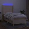 Box spring postel s matrací a LED 80 x 200 cm textil [3138991] (Barva Černá)