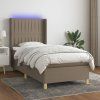Box spring postel s matrací a LED 80 x 200 cm textil [3138991] (Barva Černá)