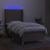 Box spring postel s matrací a LED 80 x 200 cm textil [3138991] (Barva Černá)