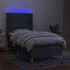Box spring postel s matrací a LED 80 x 200 cm textil [3138991] (Barva Černá)