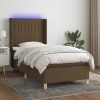 Box spring postel s matrací a LED 80 x 200 cm textil [3138991] (Barva Černá)