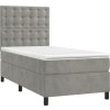 Box spring postel s matrací 80 x 200 cm samet [3143229] (Barva Světle šedá)