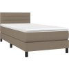 Box spring postel s matrací a LED 100x200 cm textil [3133217] (Barva Taupe)