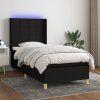 Box spring postel s matrací a LED 80x200 cm textil [3138831] (Barva Černá)