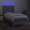 Box spring postel s matrací a LED 80x200 cm textil [3138831] (Barva Černá)