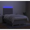 Box spring postel s matrací a LED 120 x 200 cm textil [3135504] (Barva Tmavě hnědá)