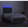 Box spring postel s matrací a LED 120 x 200 cm textil [3135504] (Barva Tmavě hnědá)