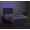 Box spring postel s matrací a LED 120 x 200 cm textil [3135504] (Barva Tmavě hnědá)