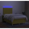 Box spring postel s matrací a LED 120 x 200 cm textil [3135504] (Barva Tmavě hnědá)