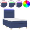Box spring postel s matrací a LED 120 x 200 cm textil [3135504] (Barva Tmavě hnědá)