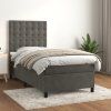 Box spring postel s matrací 100x200 cm samet [3143248] (Barva Tmavě šedá)