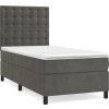 Box spring postel s matrací 100x200 cm samet [3143248] (Barva Tmavě šedá)