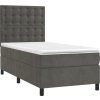 Box spring postel s matrací 100x200 cm samet [3143248] (Barva Tmavě šedá)