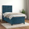 Box spring postel s matrací 100x200 cm samet [3143248] (Barva Tmavě šedá)