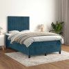 Box spring postel s matrací 120 x 200 cm samet [3143137] (Barva Tmavě moddrá)