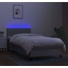 Box spring postel s matrací a LED 90x190 cm textil [3133283] (Barva Modrá)