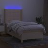 Box spring postel s matrací a LED 90x200 cm textil [3138846] (Barva Tmavě šedá)
