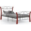 Rám postele černý kov 100 x 200 cm [324877] (Barva černá a tmavě hnědá)