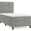Box spring postel s matrací 90x190 cm samet [3143116] (Barva Tmavě šedá)