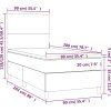 Box spring postel s matrací a LED 90x200 cm samet [3135985] (Barva Tmavě moddrá)