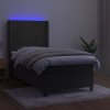 Box spring postel s matrací a LED 100x200 cm samet [3139551] (Barva Tmavě moddrá)