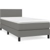 Box spring postel s matrací 90x200 cm textil [3139945] (Barva Světle šedá)