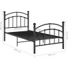 Rám postele kov 100 x 200 cm [324970] (Barva Černá)