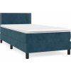Box spring postel s matrací 90x200 cm samet [3141225] (Barva Tmavě moddrá)