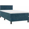 Box spring postel s matrací 90x200 cm samet [3141225] (Barva Tmavě moddrá)