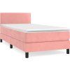 Box spring postel s matrací 90x200 cm samet [3141225] (Barva Tmavě moddrá)