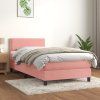 Box spring postel s matrací 90x200 cm samet [3141225] (Barva Tmavě moddrá)